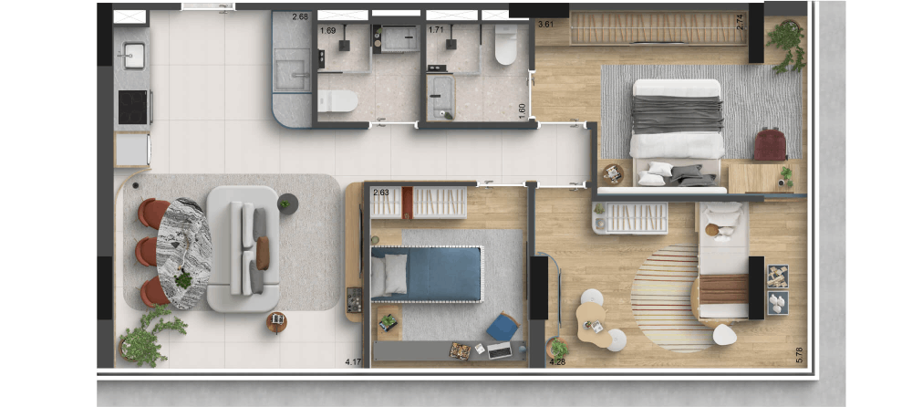 80 M² | 3 DORMS. COM VAGA*