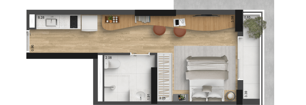 33,57 M² | STUDIO