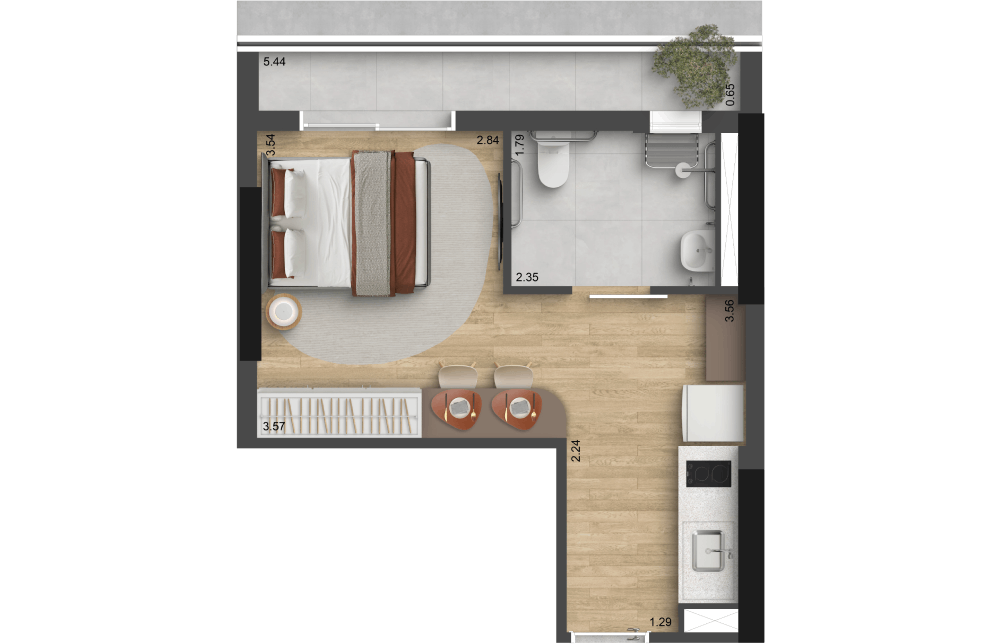 34,77 M² | STUDIO